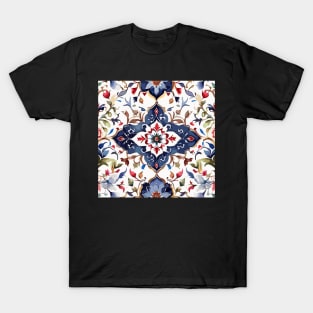 Ottoman Pattern on White T-Shirt